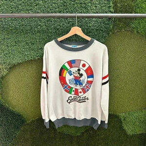 Vintage Disney Epcot Ceter  Mickey Flags Crewneck Large